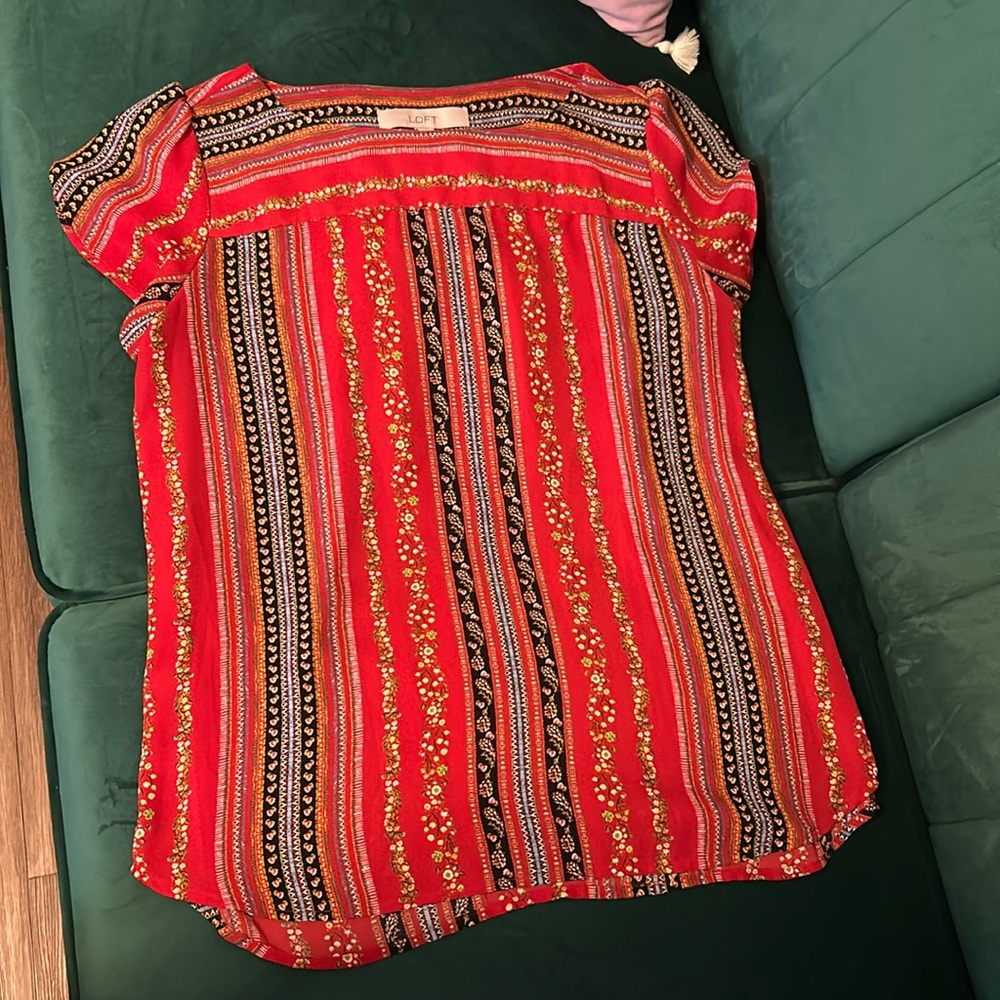 Loft floral striped blouse